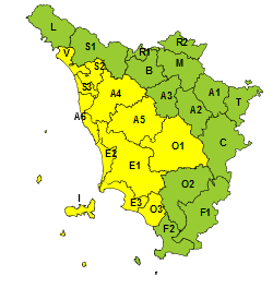 Maltempo, codice giallo per rischio idrogeologico e temporali ...
